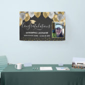 金ゴールドとシルバーの風船卒業バナー 横断幕 (トレードショー)