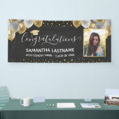 金ゴールドとシルバーの風船卒業2022バナー 横断幕 (トレードショー)