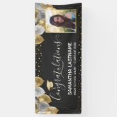 金ゴールドとシルバーの風船卒業2022バナー 横断幕 (縦)