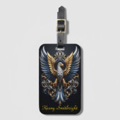 金ゴールドとシルバーイーグル ラゲッジタグ (正面縦)