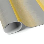 金ゴールドとシルバーエレガントストライプのクラシックは ラッピングペーパー (ロールコーナー)