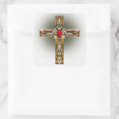 金ゴールドとシルバークロス スクエアシール (バッグ)