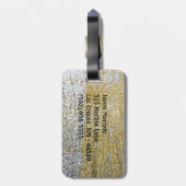 金ゴールドとシルバーグランジモノグラム荷物タグ ラゲッジタグ (裏面縦)