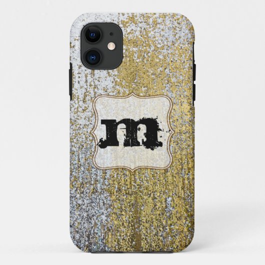 金ゴールドとシルバーグランジモノグラムIPHONE 5ケース Case-Mate iPhoneケース (裏面)
