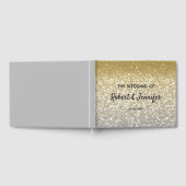 金ゴールドとシルバーグリッターの結晶エレガントな結婚式 ゲストブック (全面)