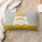 金ゴールドとシルバーサンタクリスマス ランバークッション (ブランケット)