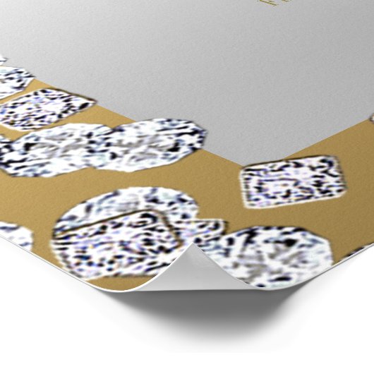 金ゴールドとシルバーダイヤモンドとドーブのシーティングチャート ポスター (角)