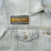 金ゴールドとシルバーブラシ仕上げテクスチャ：白黒 ストライプの 名札 (インサイチュ)