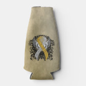 金ゴールドとシルバーリボンとウィングリボン ボトルクーラー (正面)