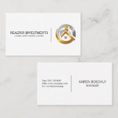 金ゴールドとシルバー実在エステートハウスロゴ 名刺 (正面/裏面)