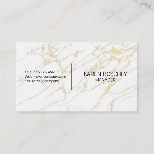 金ゴールドとシルバー実在エステートロゴ |黄金大理石 名刺 (裏面)