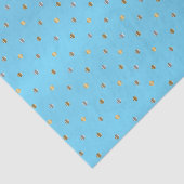 金ゴールドとシルバー水玉模様オンベビーブルー 薄葉紙 (詳細)