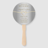 金ゴールドとシルバー結婚式 プログラム ハンドファン (正面)