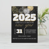 金ゴールドとシルバー花火の新年イブパーティー 招待状 (スタンド正面)