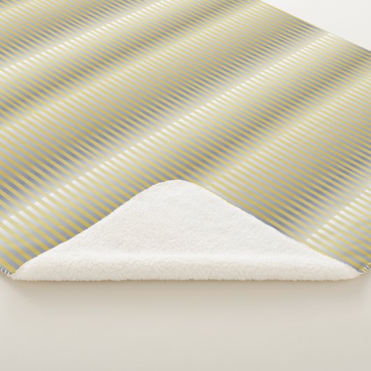 金ゴールドとシルバー(ストライプ) シェルパブランケット (3/4)