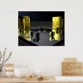 金ゴールドとシルバー ポスター (キッチン)