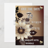 金ゴールドとシルバー 招待状 (正面/裏面)