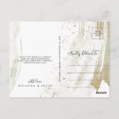 金ゴールドとシンプルグリーンミニマリストありがとう ポストカード (裏面)