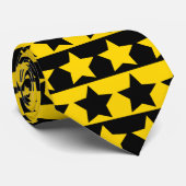 金ゴールドとストライプのブラックタイ(星模様) ネクタイ (ロール)