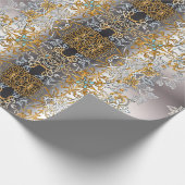金ゴールドとスリバレースのようー ラッピングペーパー (角)