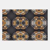 金ゴールドとスリバ結婚ーのギフトラッピング紙シート ラッピングペーパーシート (正面)