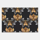 金ゴールドとスリバ結婚ーのプレゼント ラッピングペーパーシート (正面3)