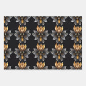 金ゴールドとスリバ結婚ーのプレゼント ラッピングペーパーシート (正面2)