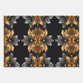 金ゴールドとスリバ結婚ーのプレゼント ラッピングペーパーシート (正面)