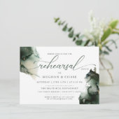 金ゴールドとセージの緑の水色 招待状 (スタンド正面)