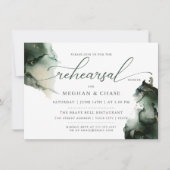 金ゴールドとセージの緑の水色 招待状 (正面)