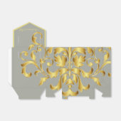 金ゴールドとセージ緑の花嫁ギフトボックス フェイバーボックス (折り畳みなし)