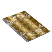 金ゴールドとタンストライプフローラレース付き ノートブック (右側)