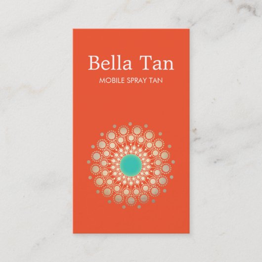 金ゴールドとターコイズサークルサンオレンジ 名刺 (正面)