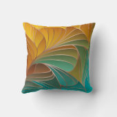 金ゴールドとターコイズ花びらニューアールヌーボースローPi クッション (裏面)