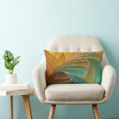 金ゴールドとターコイズ花びらニューアールヌーボー ランバークッション (椅子)