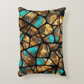 金ゴールドとターコイズby Natasha Us アクセントクッション (正面(垂直))