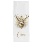 金ゴールドとダイヤモンドのキラキラ色の鹿 ワインギフトバッグ (裏面)