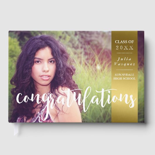 金ゴールドとダイヤモンドカスタムの写真卒業 ゲストブック (正面)