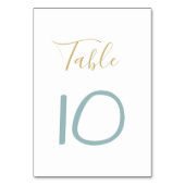 金ゴールドとダスティー結婚ブルー テーブルナンバー (裏面)