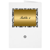 金ゴールドとダマスクのテーブルの配置とメニューカード (裏面)