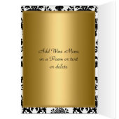 金ゴールドとダマスクのテーブルの配置とメニューカード (内側 (左))