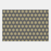 金ゴールドとダークグレーのホリデーシーズン ラッピングペーパーシート (正面)