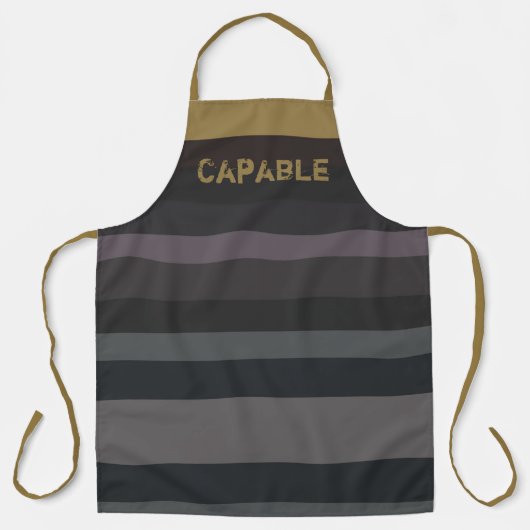 金ゴールドとダークグレー エプロン (正面)