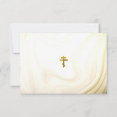 金ゴールドとダークタンフェイク大理石の渦巻きバプテスマ サンキューカード (裏面)