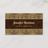 金ゴールドとチーターアニマルプリント 名刺 (正面)