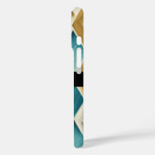 金ゴールドとティール(緑がかった色)ダイヤモンド Case-Mate iPhoneケース (裏面 / 左)