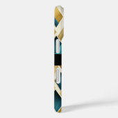 金ゴールドとティール(緑がかった色)ダイヤモンド Case-Mate iPhoneケース (裏面 / 右)