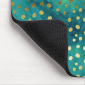 金ゴールドとティール（緑がかった色）ドモダンットズグラムウォーターマウスパッド マウスパッド (コーナー)