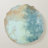 金ゴールドとティール（緑がかった色） ラウンドクッション (裏面)