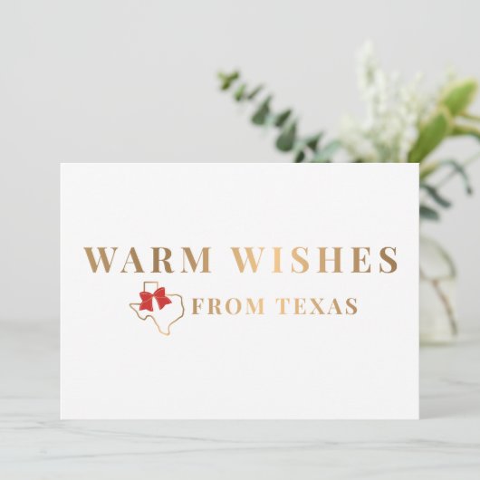 金ゴールドとテキサス州からの赤い暖かい願い シーズンカード (スタンド正面)